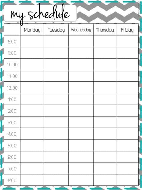 Schedule Printable Weekly