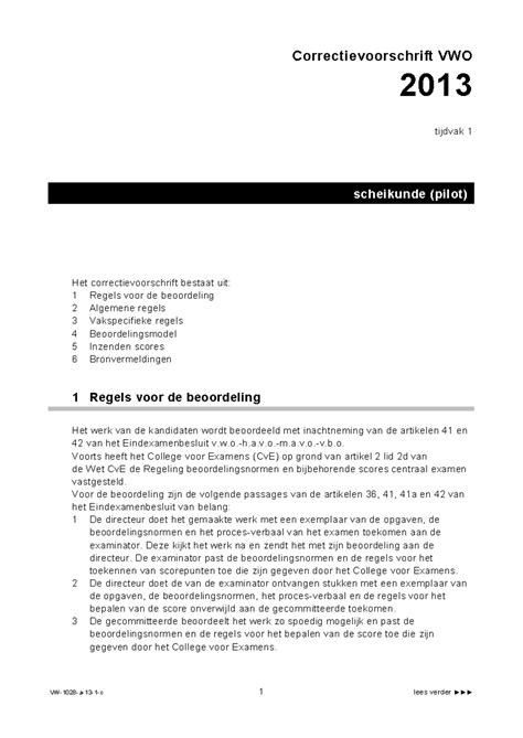 scheikunde correctiemodel 2013