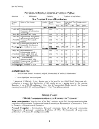 scheme of examination pgdca distance education mode