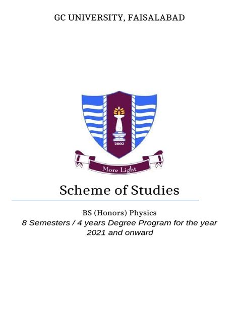 Read Online Scheme Of Studies Gcuf 