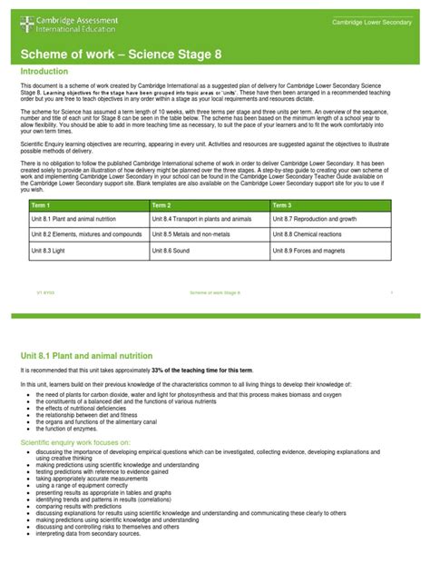 Download Scheme Of Work Science Stage 8 Rafflesis 