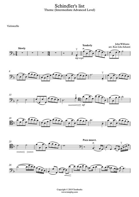Schindler List For Cello
