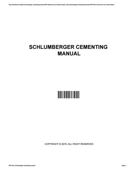Full Download Schlumberger Cementing Manual 