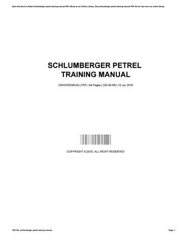 Download Schlumberger Petrel Training Manual 