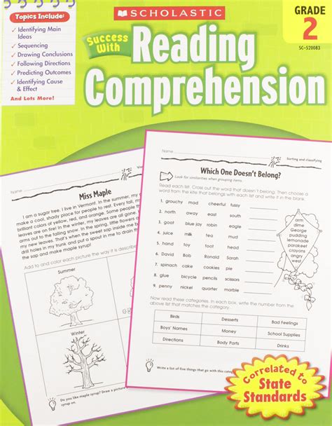 Scholastic Success With Reading Comprehension Grades 1 Scholastic Grade 1 Workbook - Scholastic Grade 1 Workbook