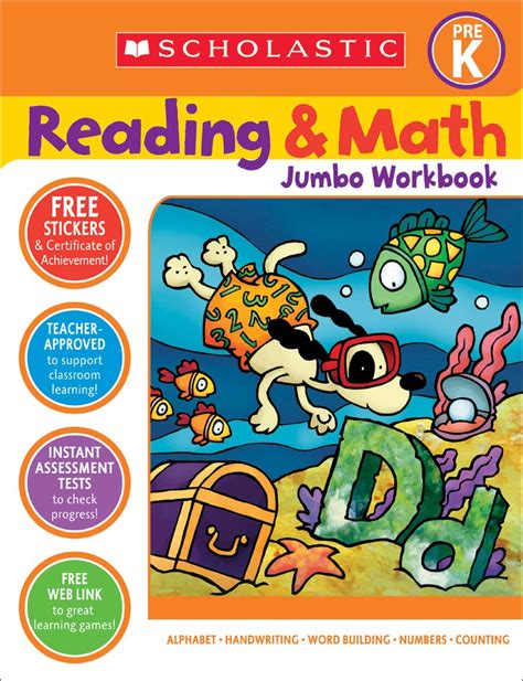 Read Scholastic Pre K Reading Math Jumbo Workbook 