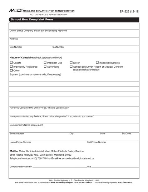 school bus complaint