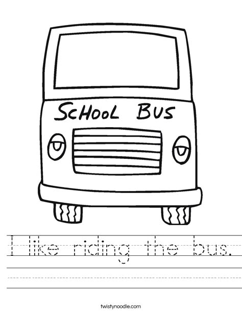 School Bus Worksheet Twisty Noodle School Bus Worksheet - School Bus Worksheet