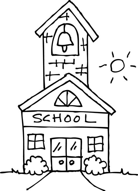 School House Coloring Pages School House Coloring Page - School House Coloring Page