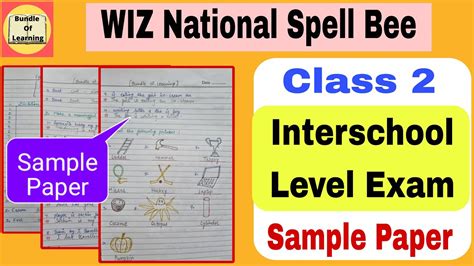School Level Spell Bee Papers