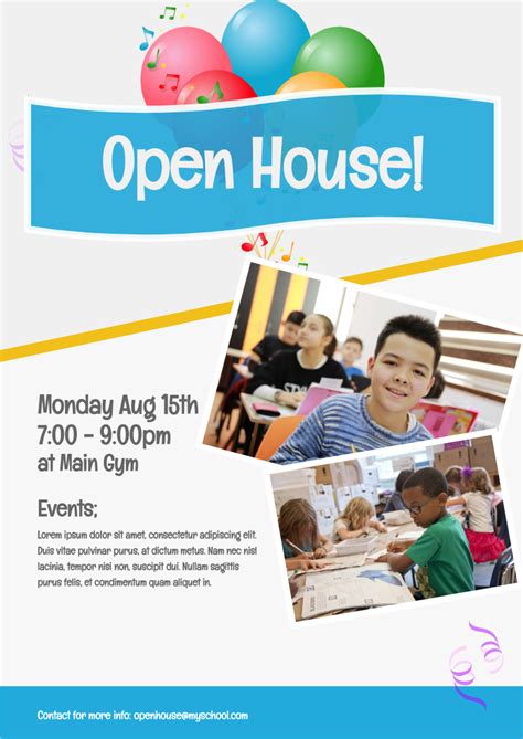 School Open House Flyer Sample