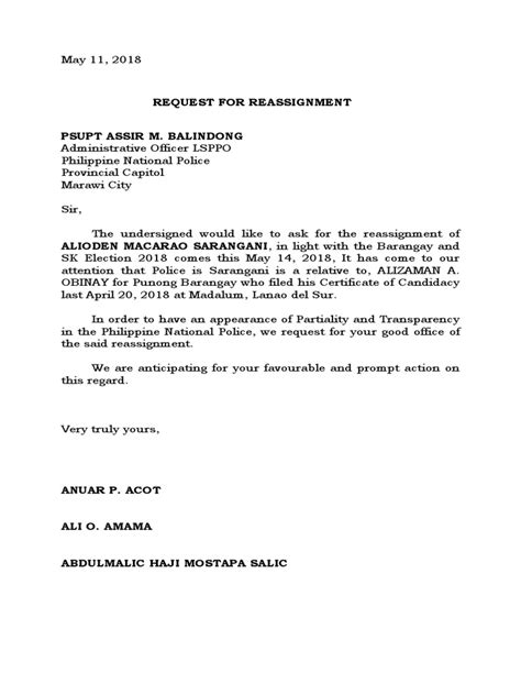 School Reassignment Letter Sample
