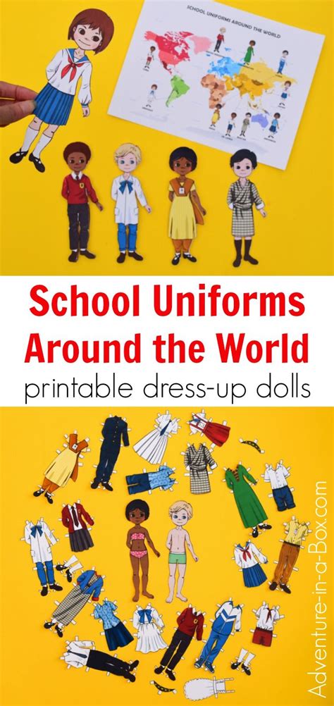 School Uniforms Around The World Printable Dress Up Paper Dolls From Around The World - Paper Dolls From Around The World