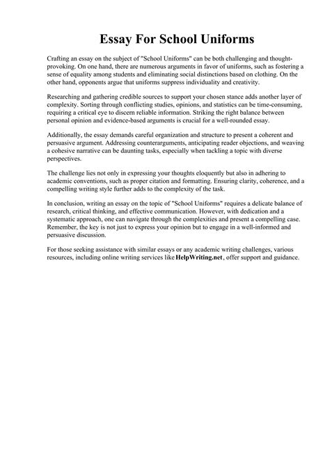 School Uniforms Essay