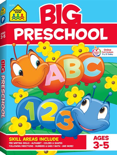 School Zone Big Preschool Workbook Kids Learning Skills Preschool Writing Books - Preschool Writing Books