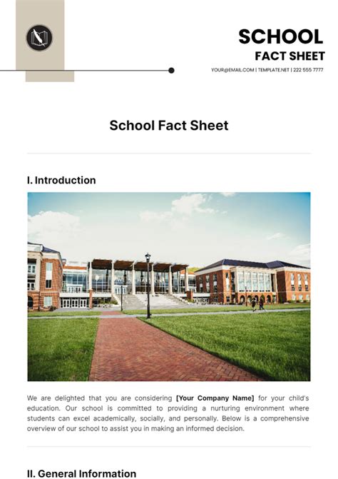 Download School Fact Sheet Template 