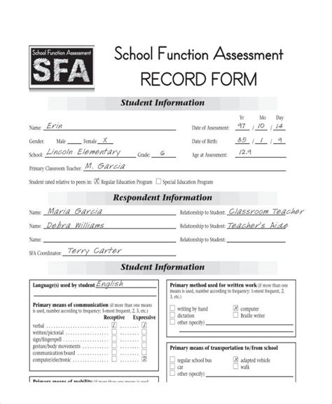 Read Online School Function Assessment Sample Report 