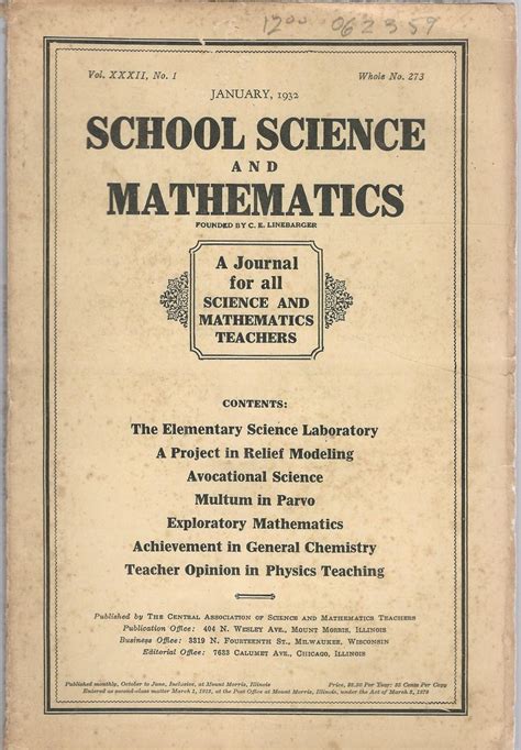 Full Download School Science And Mathematics Journal 