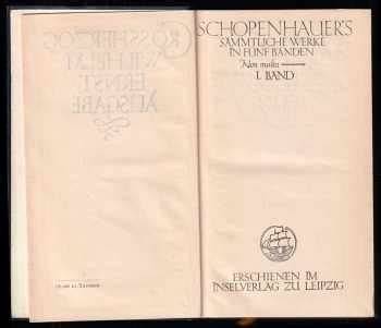 schopenhauer samtliche werke in funf banden im sc