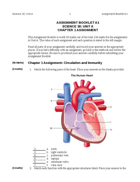 Science 30 Assignment Booklet A1 Key