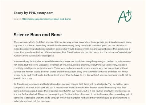 Science Boon Or Bane
