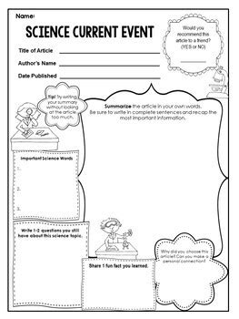 Science Current Event Worksheet No Prep Sub Plans Science Current Events Worksheet - Science Current Events Worksheet