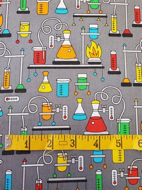 Science Fair Fabric Etsy Science Cotton Fabric - Science Cotton Fabric