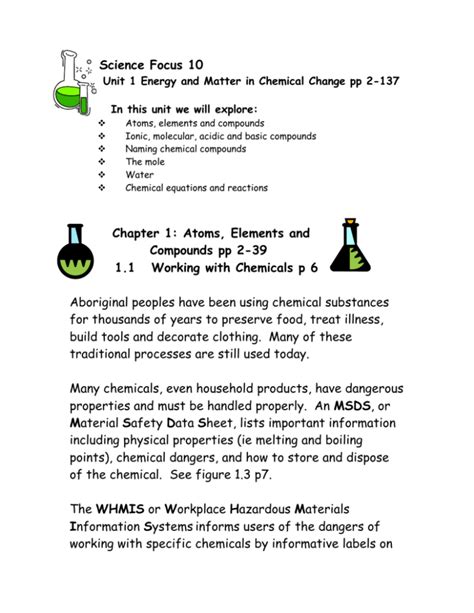 Science Focus 10 Unit 1 Review Answers