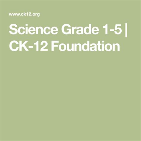 Science Grade 1 5 Ck 12 Foundation Elementary Science Concepts - Elementary Science Concepts