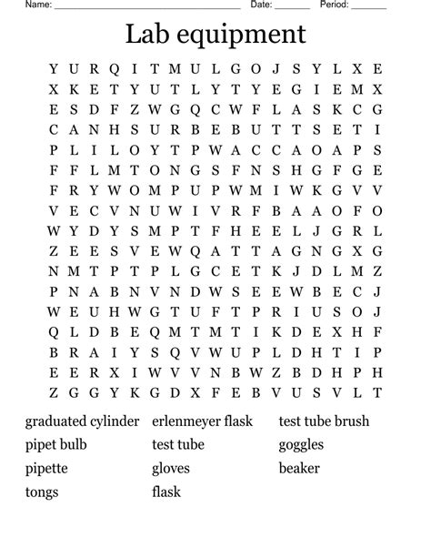 Science Lab Equipment Word Search Wordmint Science Wordfind - Science Wordfind