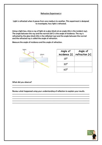 Science Light Refraction Year 6 Lesson Pack 3 Refraction Worksheet Answers - Refraction Worksheet Answers