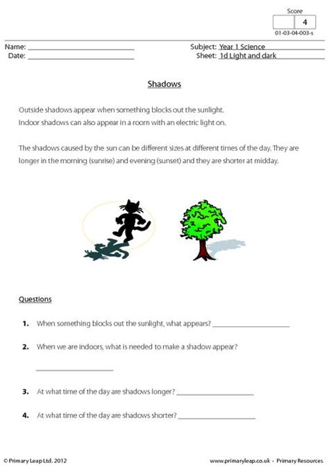 Science Matching Shadows 1 Worksheet Primaryleap Co Uk Light Matching Worksheet Answers - Light Matching Worksheet Answers