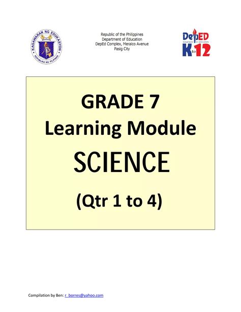 Science Module For Grade 7 Third Quarter