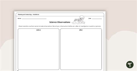 Science Observations Worksheet Teach Starter Science Observation Worksheets - Science Observation Worksheets