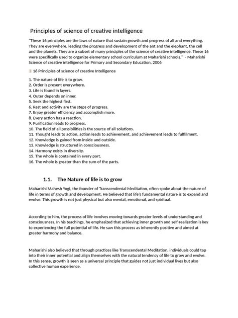 Science Of Creative Intelligence