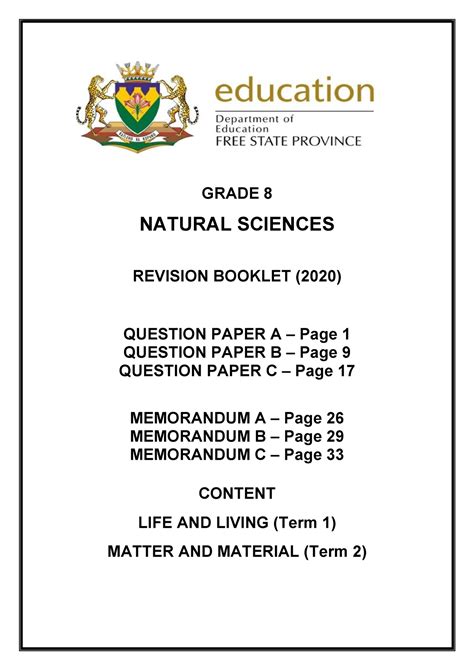 Science Past Papers Grade 8 Free Download On Grade Science - Grade Science