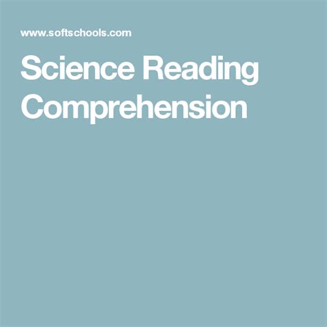 Science Reading Comprehension Softschools Com Science Reading For Middle School - Science Reading For Middle School