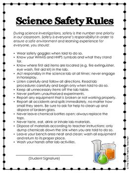 Science Safety Worksheet Teaching Resources Tpt Science Safety Worksheets - Science Safety Worksheets