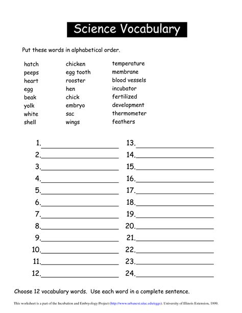 Science Vocabulary Worksheet Education Com Elementary Science Vocabulary Words - Elementary Science Vocabulary Words