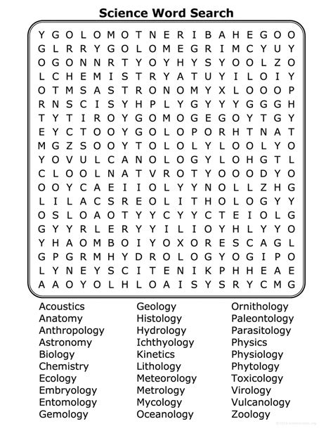 Science Word Search Topics Science Wordfind - Science Wordfind