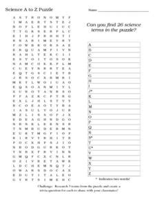 Read Science A Z Puzzle Answers 