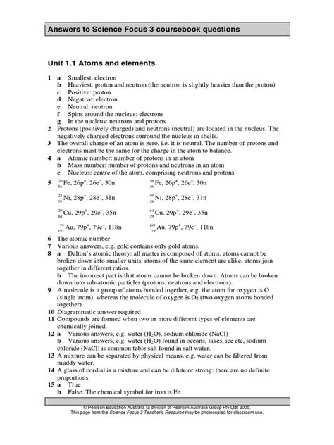Read Science Focus 3 Homework Answers 