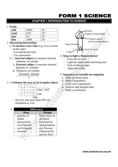 Read Science Form 1 Notes 