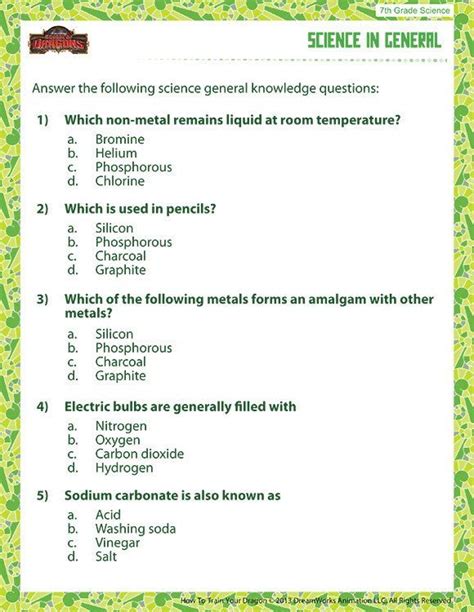 Read Science Questions And Answers For 7Th Graders 