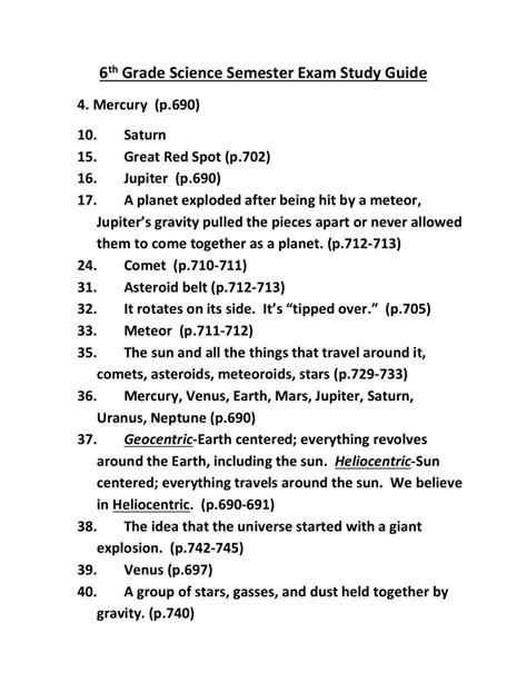Read Online Science Study Guide For 6Th Grade 