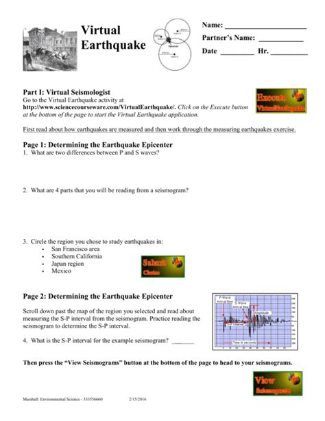 Sciencecourseware Virtual Earthquake