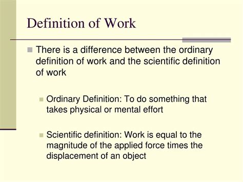 Scientific Definition Of Work