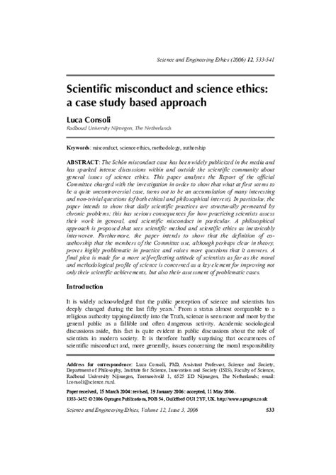 Scientific Ethics Issues And Case Studies Course Websites