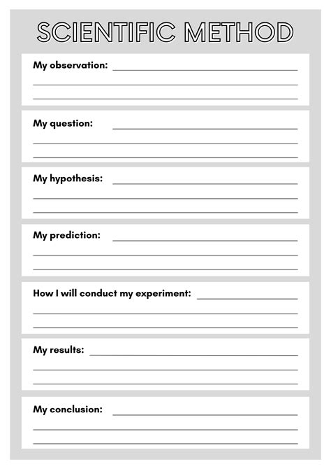 scientific method worksheet middle school
