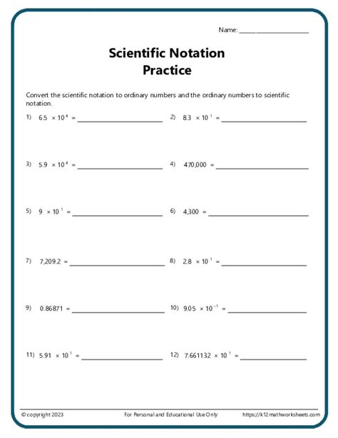 Scientific Notation Practice